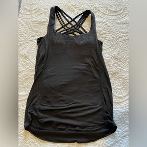 lululemon flow yoga top with built in strappy bra